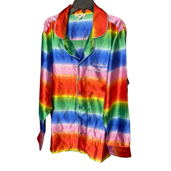 BP. Tops - NWT BP Button Down Shirt SMALL Pride Gender Inclusive Unisex Rainbow Long Sleeve
